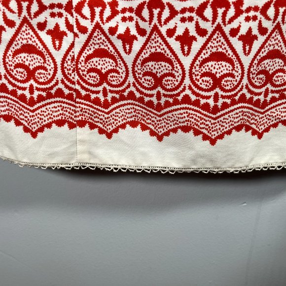 Ann Taylor Paisley Dress Red/White Spaghetti Straps Mini 100% Cotton Size 0P - Picture 4 of 8